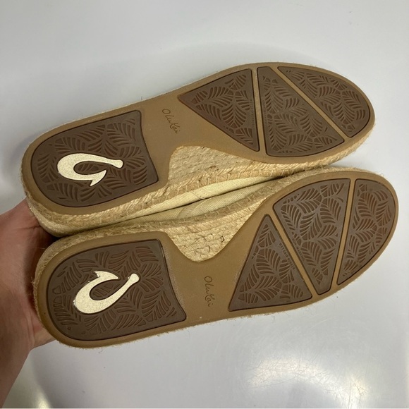 Olukai Kaula Ka’a Kapa linen drop in espadrille flats size 10 - Picture 12 of 13